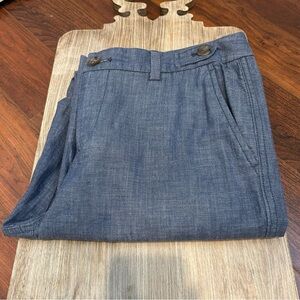 Banana Republic Women’s Denim Colored Cotton Pants with button detail Size 4